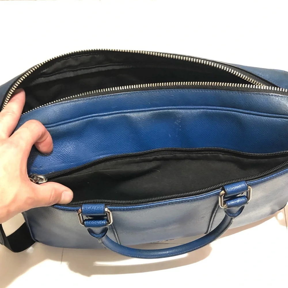 COACH Blue Leather Briefcase